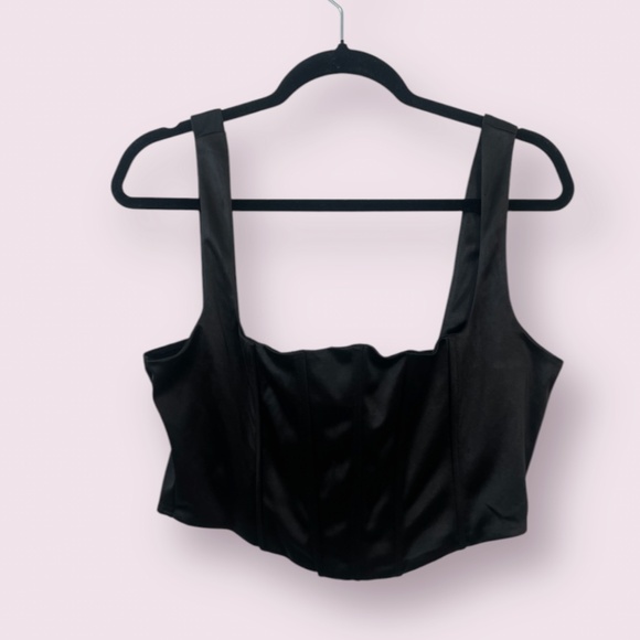 Corset Top Minimal Minimalist Ribbed Party Club Artsy Chic Girly Blouse Cami Top - Picture 5 of 5